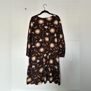 Gudrun Sjoden Black Floral Long Sleeve Dress